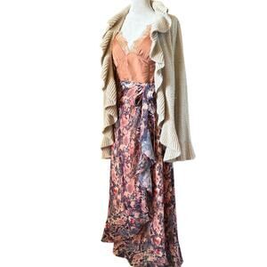 ALLSAINTS Cosmo Masala Wrap Ruffled Skirt In Blush Pink Sz 8